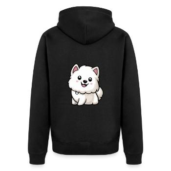 Samoyède chien bande dessinée bébé - Veste à capuche bio Premium Unisexe - noir - Dos - Nico (187cm)