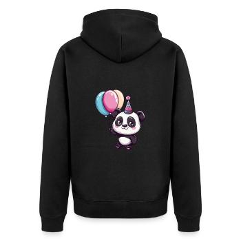 Panda Geburtstag Baby - Unisex Premium Bio Zip Hoodie - Schwarz - Hinten - Nico (187cm)