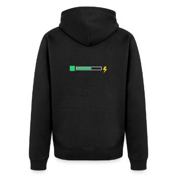 energy - Unisex Premium Organic Zip Hoodie - black - Back - Nico (187cm)