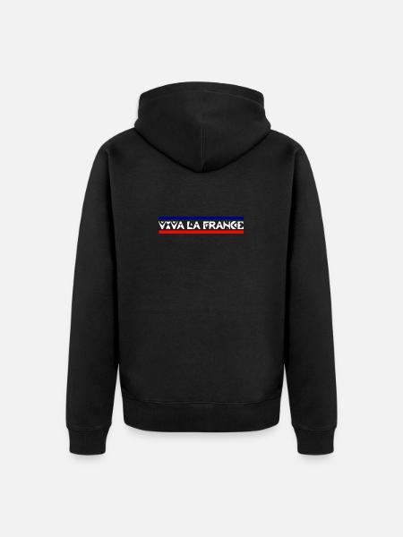 Frankreich - Unisex Premium Bio Zip Hoodie - Schwarz