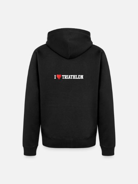I Love Triathlon - Unisex Premium Organic Zip Hoodie - black