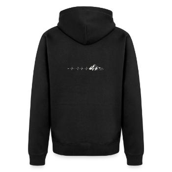 Mountain Pulse Adventure Tee - Unisex Premium Organic Zip Hoodie - black - Back - Nico (187cm)