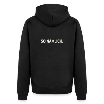 THAT'S HOW IT IS. – Statement Design - Unisex Premium Organic Zip Hoodie - black - Back - Nico (187cm)