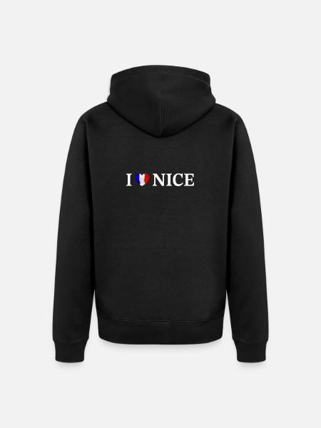 I love Nice Frankreich Nizza - Unisex Premium Bio Zip Hoodie - Schwarz