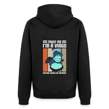Horoskop Astrologie Element - Unisex Premium Bio Zip Hoodie - Schwarz - Hinten - Nico (187cm)