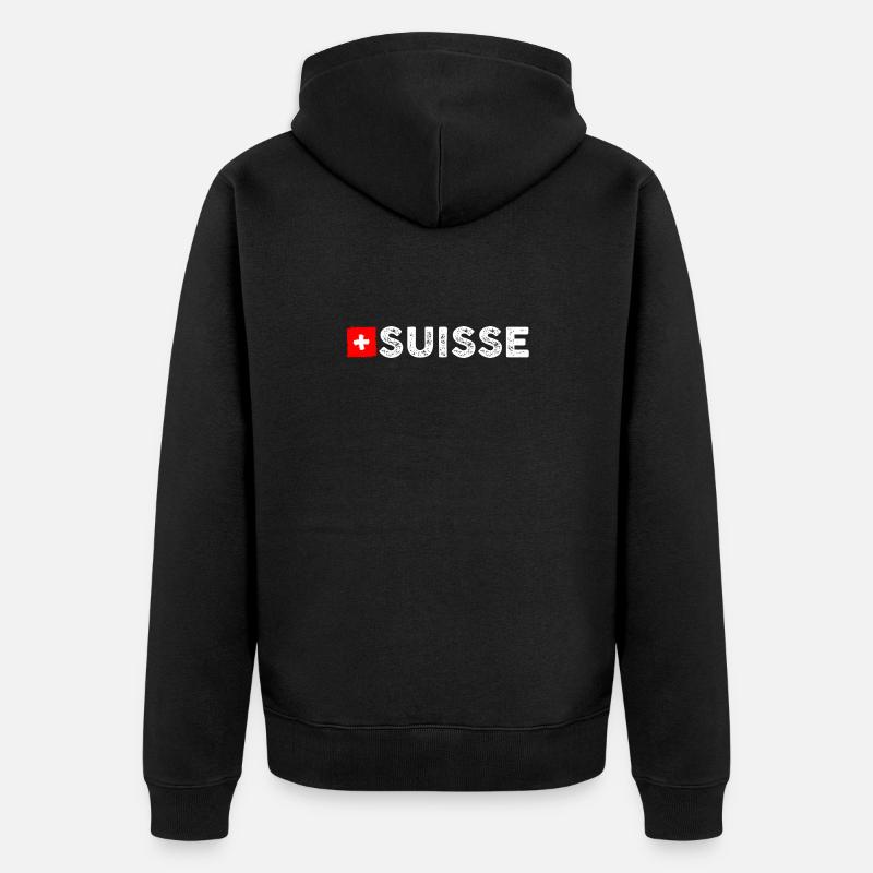 Drapeau suisse - Veste à capuche bio Premium Unisexe - noir