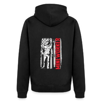 Miner Mine Miner Stones - Unisex Premium Organic Zip Hoodie - black - Back - Nico (187cm)