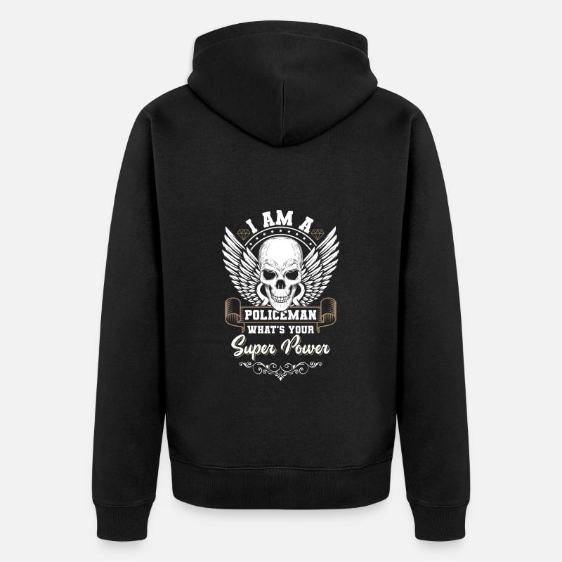 Cop Handschellen - Unisex Premium Bio Zip Hoodie - Schwarz