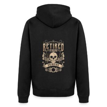 Alkohol Alkoholexzesse Aufhören - Unisex Premium Bio Zip Hoodie - Schwarz - Hinten - Nico (187cm)