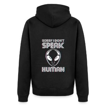 Alien Mars Space - Unisex Premium Organic Zip Hoodie - black - Back - Nico (187cm)
