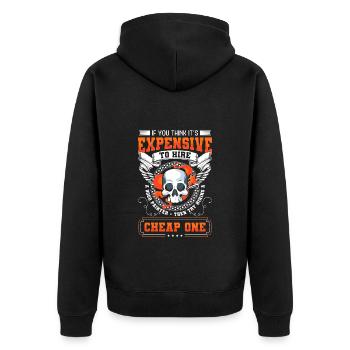 Artist Profession Master painter Craftsman - Unisex Premium Organic Zip Hoodie - black - Back - Nico (187cm)
