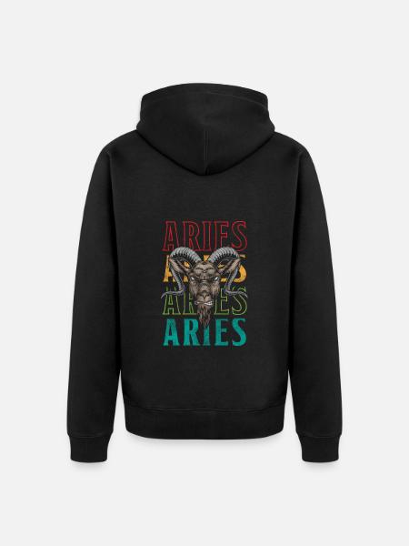 Aries star constellation April - Unisex Premium Organic Zip Hoodie - black