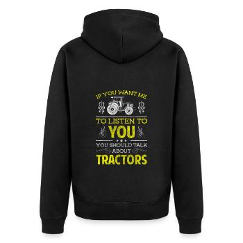 Agriculteur, agriculteur, tracteur - Veste à capuche bio Premium Unisexe - noir - Dos - Nico (187cm)