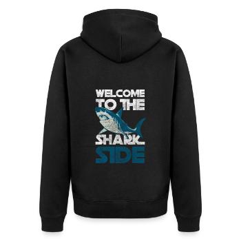 Sharks Sea Sea Animal King - Unisex Premium Organic Zip Hoodie - black - Back - Nico (187cm)