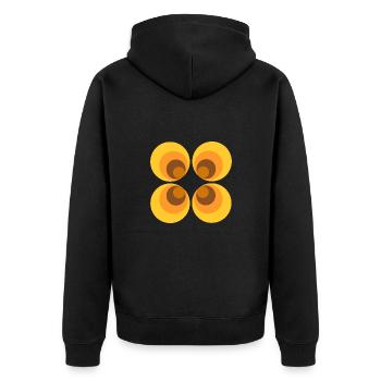 70s Flower Pattern Yellow - Unisex Premium Organic Zip Hoodie - black - Back - Nico (187cm)