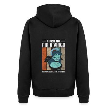 Zodiac sign August Element sign - Unisex Premium Organic Zip Hoodie - black - Back - Nico (187cm)