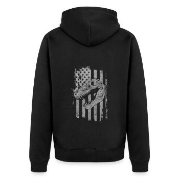 Dinosaur Raptor Stegosaurus Museum - Unisex Premium Organic Zip Hoodie - black - Back - Nico (187cm)
