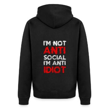 sarcasm, humor, office, boyfriend - Unisex Premium Organic Zip Hoodie - black - Back - Nico (187cm)