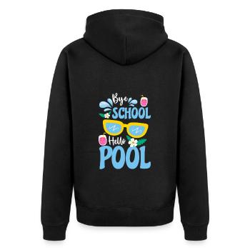 Pool Pool Party Recreation - Unisex Premium Organic Zip Hoodie - black - Back - Nico (187cm)