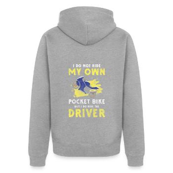 Motorcycle Biker Mud Son - Unisex Premium Organic Zip Hoodie - heather grey - Back - Nico (187cm)
