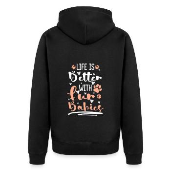 Dog Owner, Animal Love, Animal Lover - Unisex Premium Organic Zip Hoodie - black - Back - Nico (187cm)