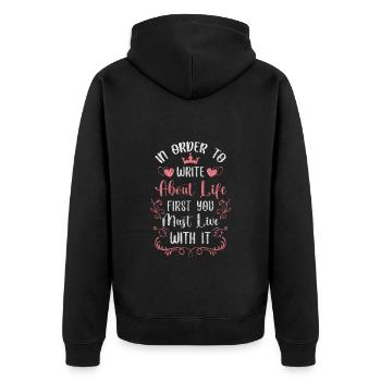 Horloge signe en verre - Veste à capuche bio Premium Unisexe - noir - Dos - Nico (187cm)