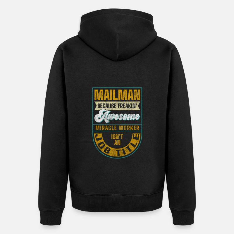 Postbote Briefe Arbeit - Unisex Premium Bio Zip Hoodie - Schwarz