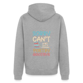 Schreiber Wissen Dichter - Unisex Premium Bio Zip Hoodie - Grau meliert - Hinten - Nico (187cm)