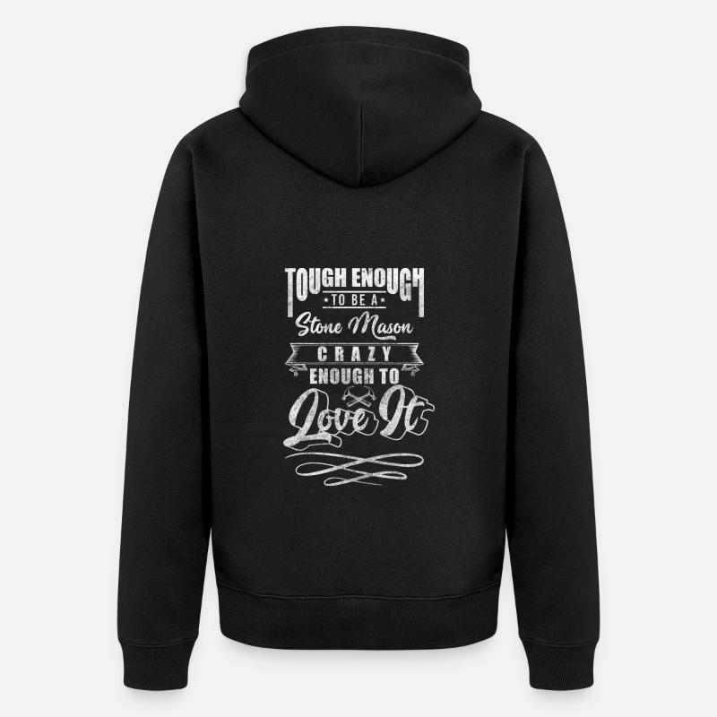 Bildhauer Steinhauer Geselle Handwerker - Unisex Premium Bio Zip Hoodie - Schwarz