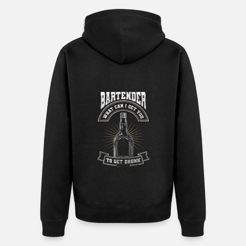 Bar Kellner Mixgetränk Beruf - Unisex Premium Bio Zip Hoodie - Schwarz