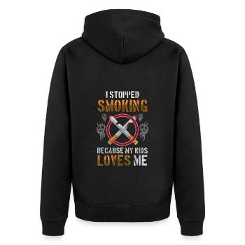 À la recherche du gagnant Discipline Ne pas fumer - Veste à capuche bio Premium Unisexe - noir - Dos - Nico (187cm)