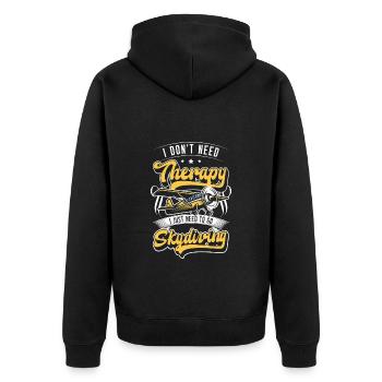 Fallschirmspringer Adrenalin Fliegen Base Jump - Unisex Premium Bio Zip Hoodie - Schwarz - Hinten - Nico (187cm)