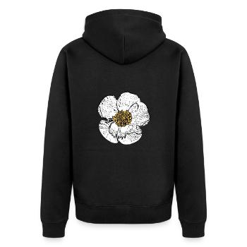 Blume weiß weiße Blumen Geschenk Muttertag Mutter - Unisex Premium Bio Zip Hoodie - Schwarz - Hinten - Nico (187cm)