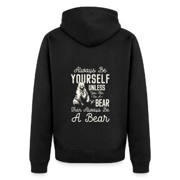 Signes du zodiaque en peau d’ours sauvage - Veste à capuche bio Premium Unisexe - noir - Dos - Nico (187cm)
