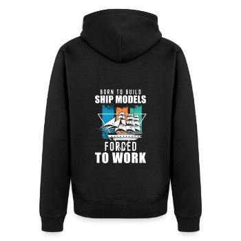 Modellbau Wasser Rc Schiff - Unisex Premium Bio Zip Hoodie - Schwarz - Hinten - Nico (187cm)