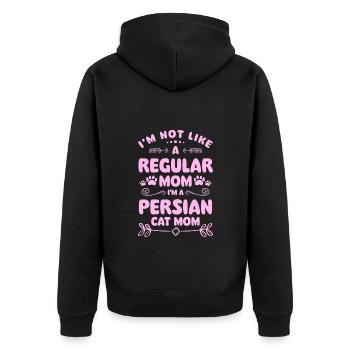 Perser Katze Katzenfreund - Unisex Premium Bio Zip Hoodie - Schwarz - Hinten - Nico (187cm)
