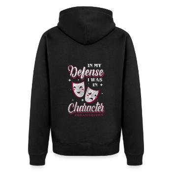 Drama Theater Spotlight Whining - Unisex Premium Organic Zip Hoodie - black - Back - Nico (187cm)