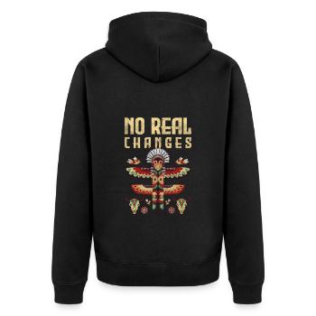 Totem Guardian Wisdom God - Unisex Premium Organic Zip Hoodie - black - Back - Nico (187cm)