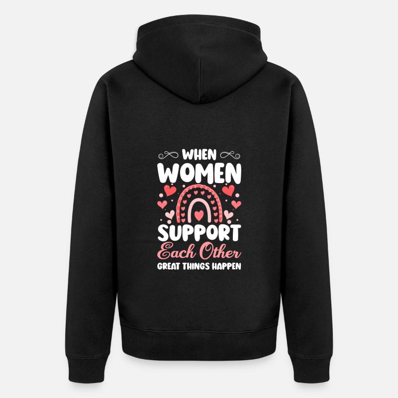 Femmes Égalité Filles - Veste à capuche bio Premium Unisexe - noir