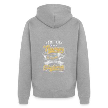Skydive Freier Fall Flugzeug Fliegen - Unisex Premium Bio Zip Hoodie - Grau meliert - Hinten - Nico (187cm)