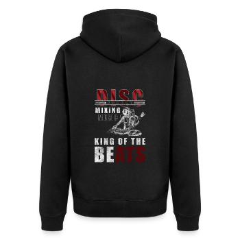 Dj Celebrate Vinyl - Unisex Premium Organic Zip Hoodie - black - Back - Nico (187cm)