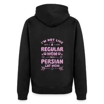 Perser Haustier Pfote - Unisex Premium Bio Zip Hoodie - Schwarz - Hinten - Nico (187cm)