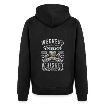 Rum Genuss Feiern Drink - Unisex Premium Bio Zip Hoodie - Schwarz - Hinten - Nico (187cm)