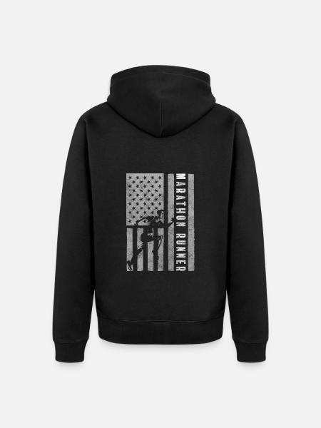 Marathon Schuhe Wettbewerb Lauftraining - Unisex Premium Bio Zip Hoodie - Schwarz