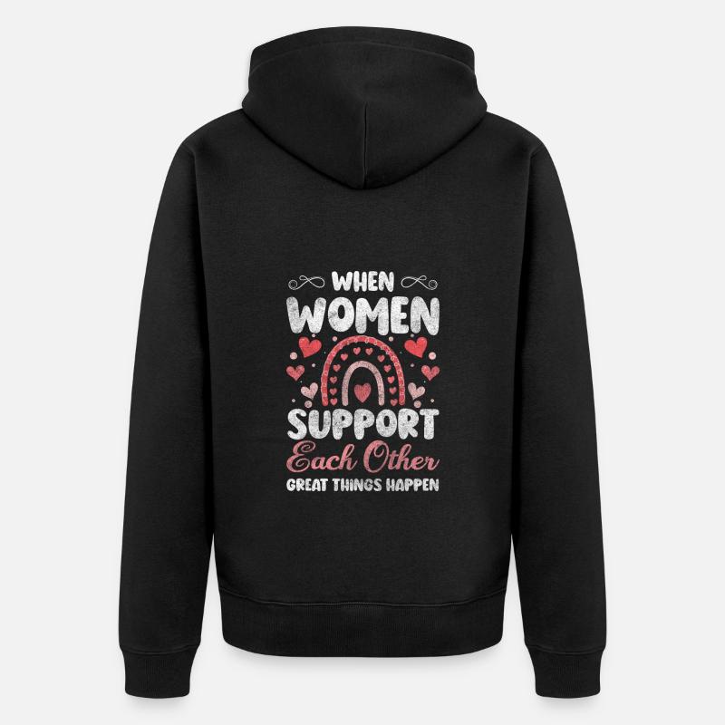 Frauen - Unisex Premium Bio Zip Hoodie - Schwarz