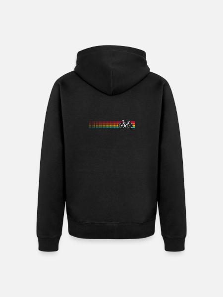 Vibrant Rainbow Bicycle Pattern - Unisex Premium Organic Zip Hoodie - black