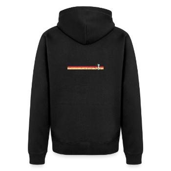 Golf Sunset Silhouette T-Shirt - Unisex Premium Bio Zip Hoodie - Schwarz - Hinten - Nico (187cm)