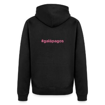 Galapagos Island - Unisex Premium Bio Zip Hoodie - Schwarz - Hinten - Nico (187cm)