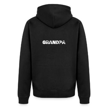 Lustiger Bowling-Opa Geschenk Zehnkegel-Bowler Großvater - Unisex Premium Bio Zip Hoodie - Schwarz - Hinten - Nico (187cm)