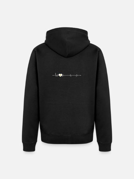 Bird Within Pulse Heart - Unisex Premium Organic Zip Hoodie - black